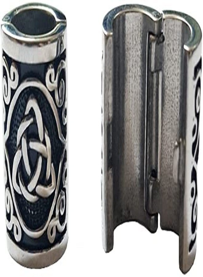 VALHALLA Hair Beads Opener, Viking Beard Bead 316L Steel Silver Stainless Steel Large Runes - Image 2